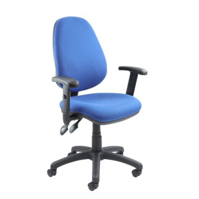 Vantage Fabric 2 Lever Operator Chair Gas Height Adjustment Adjustable Arms Blue