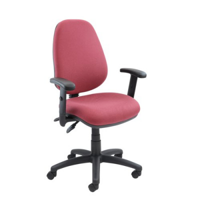 Vantage Fabric 2 Lever Operator Chair Gas Height Adjustment Adjustable Arms Burgundy