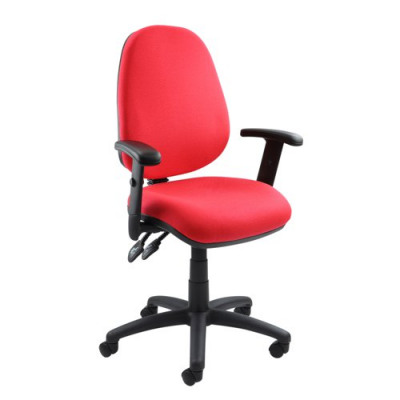 Vantage Fabric 2 Lever Operator Chair Gas Height Adjustment Adjustable Arms Red