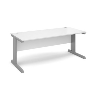 Vivo straight desk 1800mm x 800mm - silver frame and white top