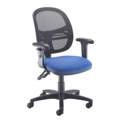 Vantage Mesh medium back operators chair with adjustable arms - blue