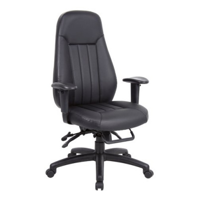 Zeus High Back 24 Hour Task Chair Black Faux Leather