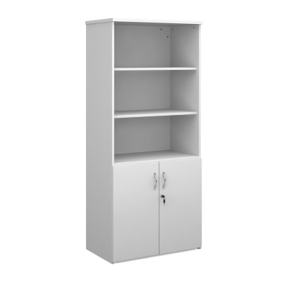Universal Combination Unit With Wood Doors & Open Top 1790x800x470 4 shelves in White