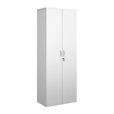 Duo double door cupboard 2140mm high with 5 shelves - white