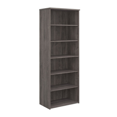 Universal bookcase 2140mm high with 5 shelves - grey oak