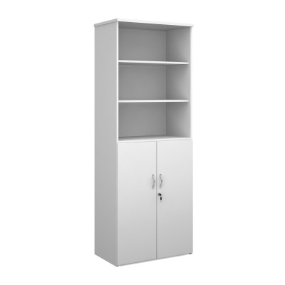 Universal combination unit with open top 2140mm high with 5 shelves - white<BR>