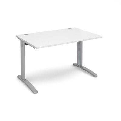 TR10 straight desk 1200mm x 800mm - silver frame and white top