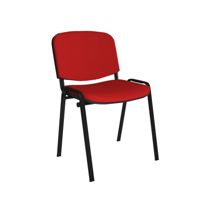 Taurus meeting room stackable chair with black frame and no arms - red