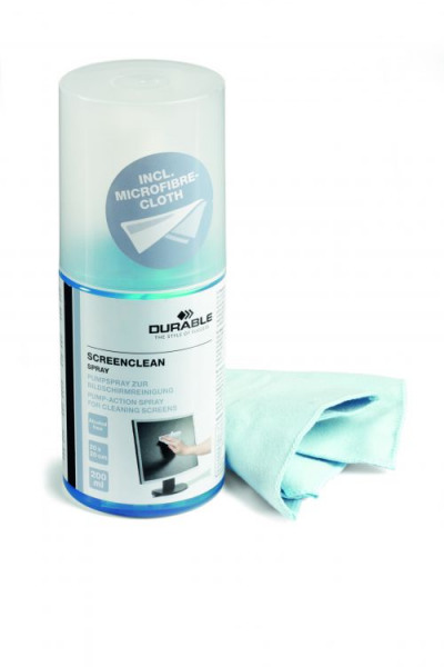 Durable Screenclean Spray 200ml with Cloth