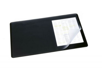 Durable Black Desk Mat With Transparent Overlay 400x530mm 7202/01