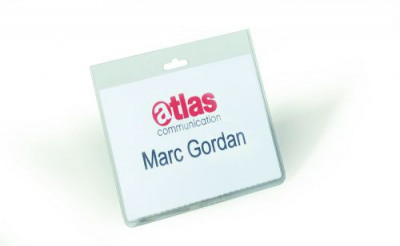 Durable Security Name Badge Without Strap 60x90mm Transparent Pack 20