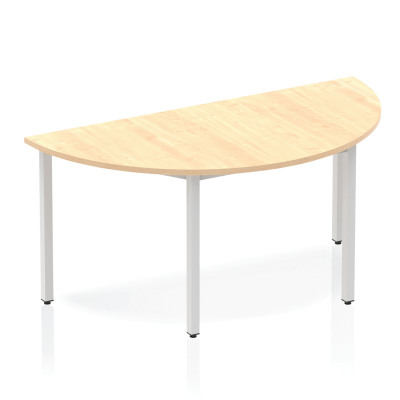 Impulse Semi-circle Table 1600 Maple Box Frame Leg Silver