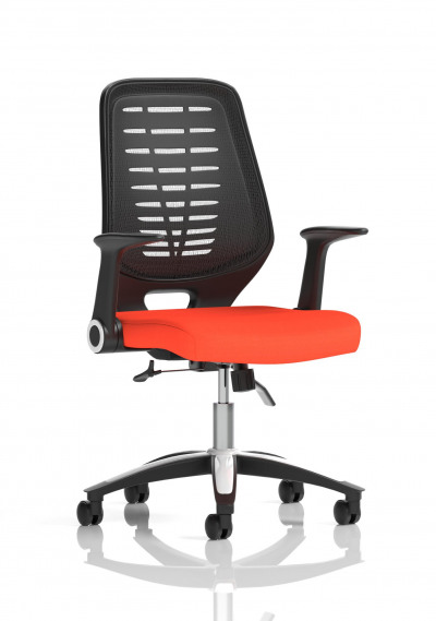 Relay Task Operator Chair Bespoke Colour Black Back Orange