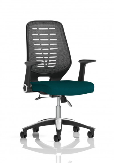 Relay Task Operator Chair Bespoke Colour Silver Back Teal