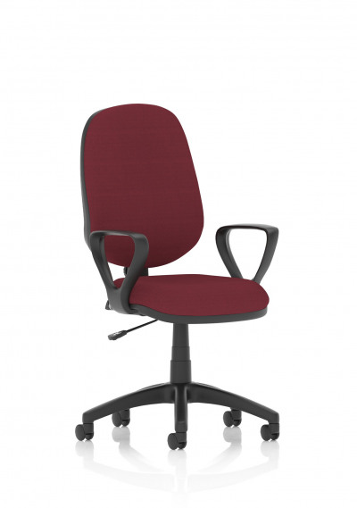 Eclipse I Lever Task Operator Chair Bespoke With Loop Arms In Maroon