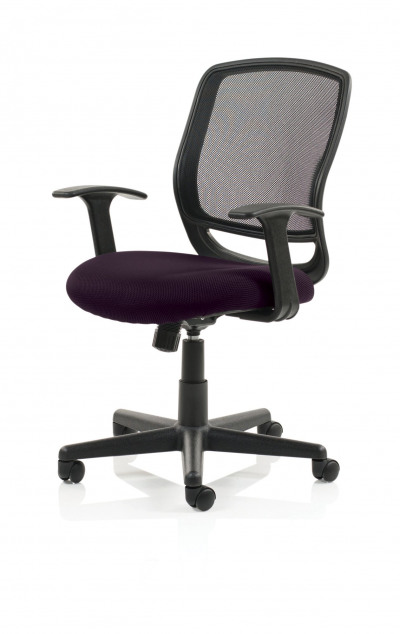 Mave Task Operator Chair Black Mesh With Arms Bespoke Colour Seat Purple