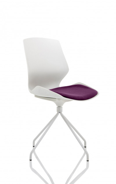 Florence Spindle White Frame Visitor Chair in Tansy Purple