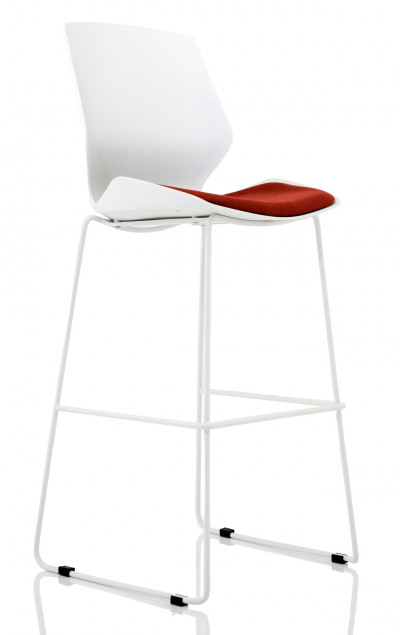 Florence White Frame High Stool in Ginseng Chilli