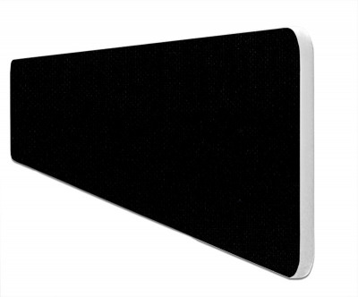 Impulse Plus Oblong 400/1500 Desktop Screen Rounded Corners Black Fabric Light Grey Edges