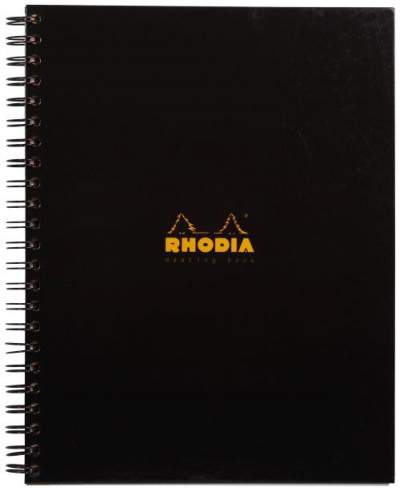 Rhodia Meeting Book A4+ Wirebound Hard Back Black