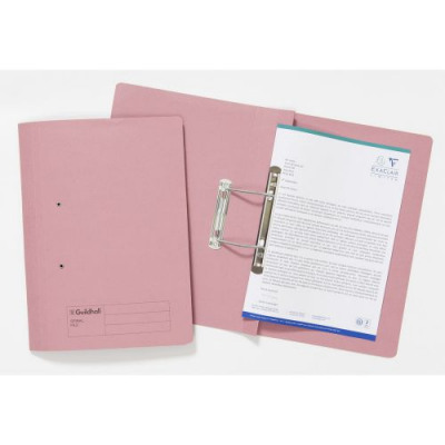 Guildhall Transfer Spring Files 300gsm 38mm Foolscap Pink
