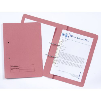 Guildhall Transfer Spring Files 315gsm Capacity 38mm Foolscap Pink