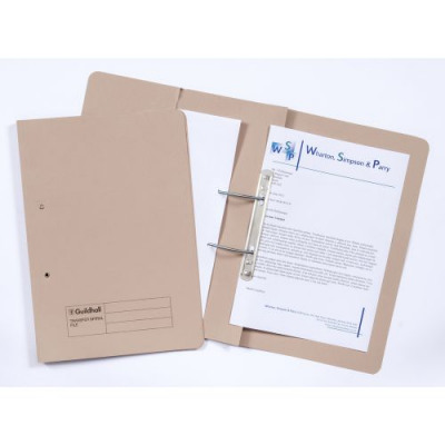 Guildhall Transfer Spring Files with Inside Pocket 315gsm 38mm Foolscap Buff