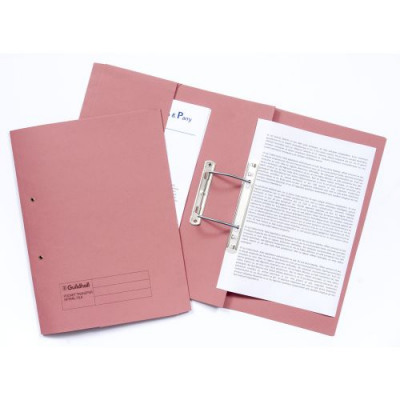 Guildhall Transfer Spring Files with Inside Pocket 315gsm 38mm Foolscap Pink