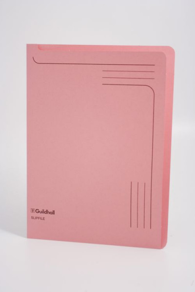 Guildhall Slipfile Open 2 Side Manilla A4 File Pink