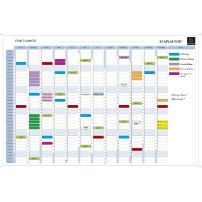 Exacompta Perpetual Year Planner Magnetic Drywipe with Full Accessory Kit 900x590mm