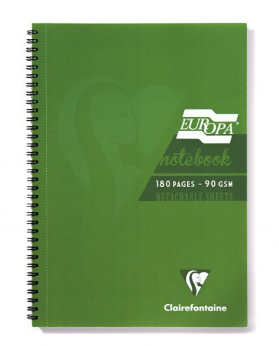 Europa Notebook A5 180 Pages 90gsm Green