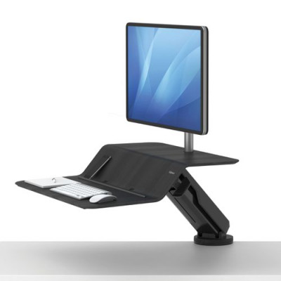Fellowes Lotus Rt Sit Stand Workstation Single Screen Black