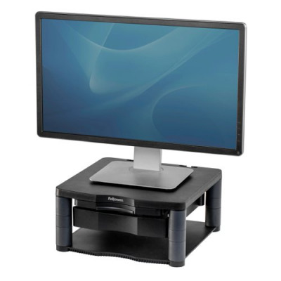 Fellowes Premium Monitor Riser Plus Grahpite With Storage Drawer And Copyholder