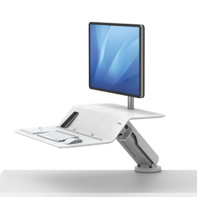 Fellowes Lotus Rt Sit Stand Workstation Single Screen White