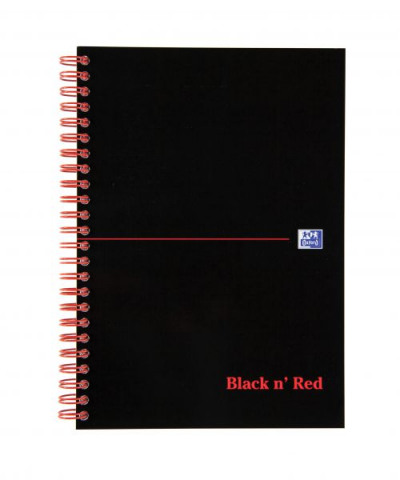 Black n Red Side Bound Spiral Notebook Feint Ruled A5