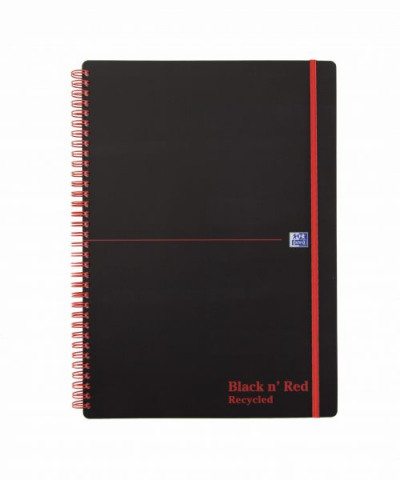 Black n Red Recycled Notebook A4 Polypropylene