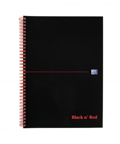 Black n Red Side Bound Spiral Notebook Feint Ruled A4