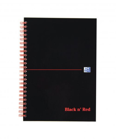 Black n Red Wirebound Notebook Feint And Index A5