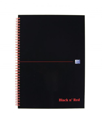 Black n Red Notebook A4 Quadrille 5mm Squares