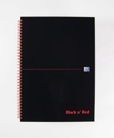 Black N Red Wirebound Notebook A4 Feint And Index