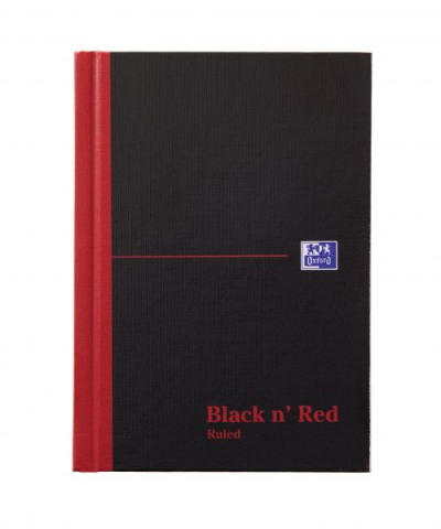 Black n Red Manuscript Book A6 96 Leaf Feint Ruled