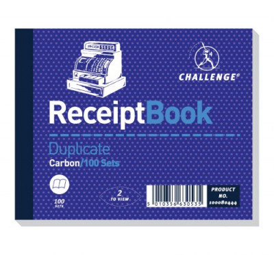 Challenge 105x130mm Carbon Taped Receipt Book 2 per page