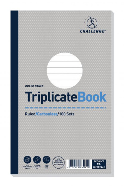 Challenge Ruled Triplicate Book 216x130mm