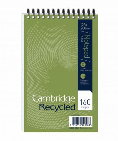 Cambridge Recycled Reporters Wirebound Notebook 160 Pages