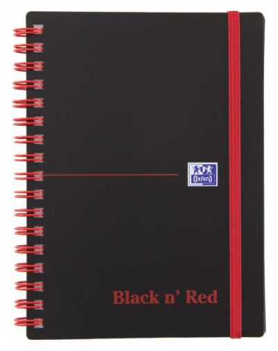 Black N Red A6 Wirebound Polypropylene Covered Notebook Ruled & Perforated 140 pages