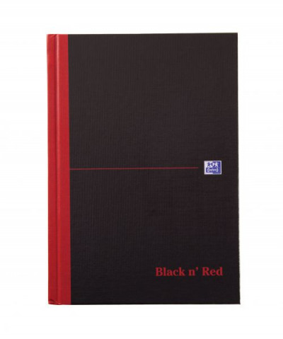 Black n Red Matt Casebound Hardback Notebook Ruled AZ 192P A5
