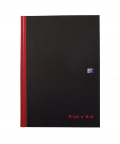 Black n Red Matt Casebound Hardback Notebook Double Cash 192P A4
