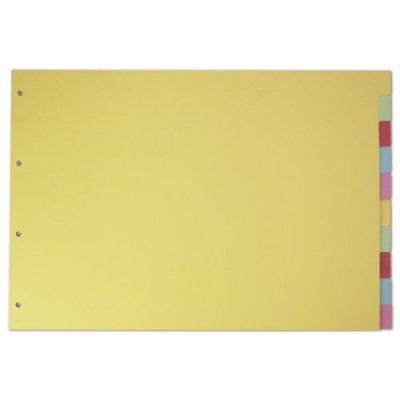 Elba A3 Multi-Coloured Card 10 Part Dividers