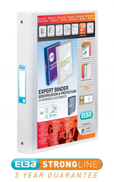 Elba Vision Ring Binder A4 25mm Capacity 30mm Spine 2 O-Ring White