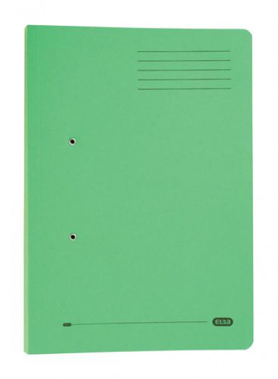 Elba Stratford Transfer Spring File With Pocket Recycled 315gsm 32mm Foolscap Green